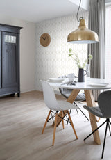 Trilliant White Art Deco Geometric Metallic Wallpaper - ESTA Home DD139223