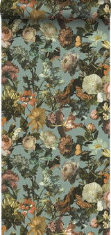 Zarinda Light Blue Flowers Wallpaper with Botanical Bohemian Motif - ESTA Home DD139292