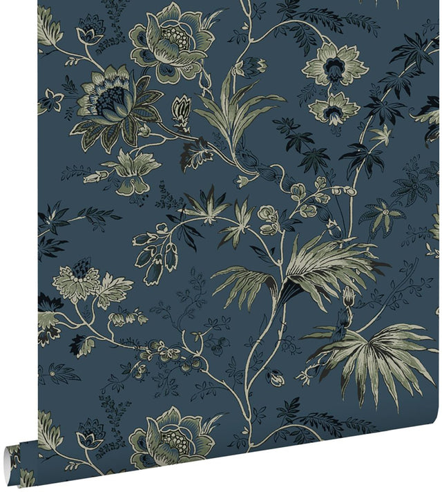 Juliet Blue Decorative Jacobean Wallpaper