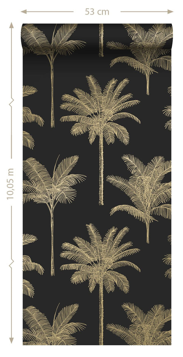 Taj Black Palm Trees Wallpaper