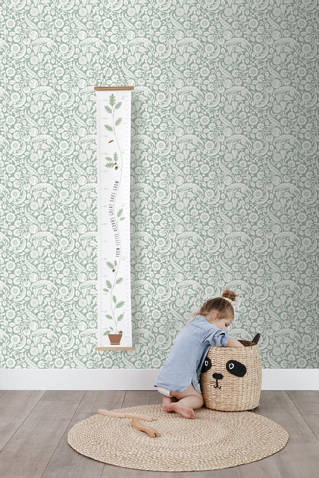 Cordelia Green Baroque Blooms Wallpaper with Floral Botanical Pattern - ESTA Home DD139329