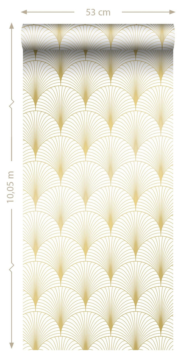 Lempicka White Art Deco Motif Wallpaper