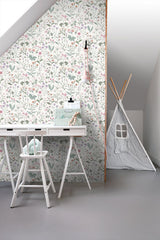 Letitia Purple Summer Meadows Wallpaper with Whimsical Botanical Floral Pattern - Brewster DD139482