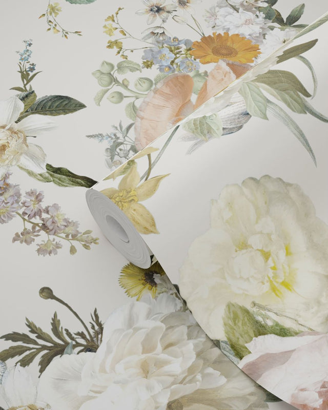 Antonia Cream Vintage Bouquet Wallpaper