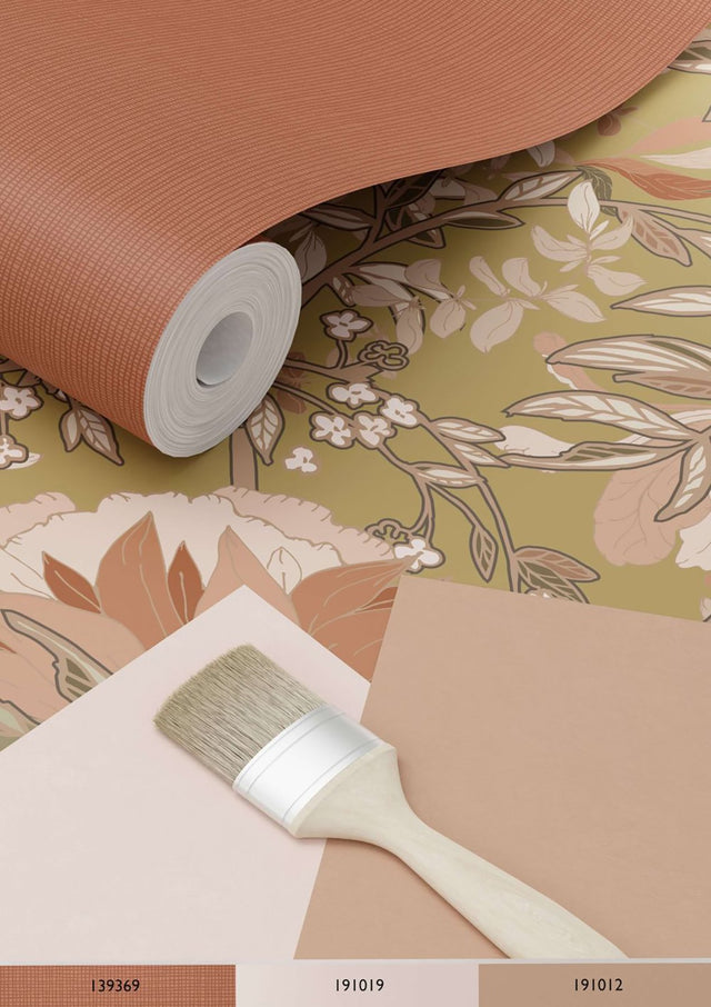 Ester Gold Nouveau Blooms Wallpaper