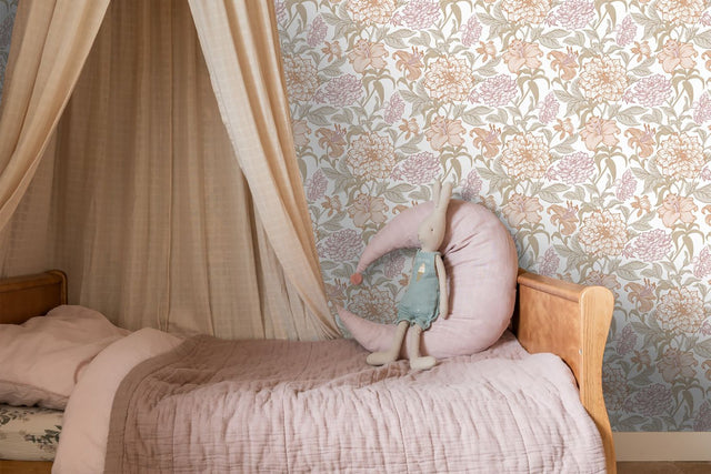 Persephone Pastel Spring Blossoms Wallpaper with Botanical Floral Motif, Scandinavian Style - ESTA Home DD139612