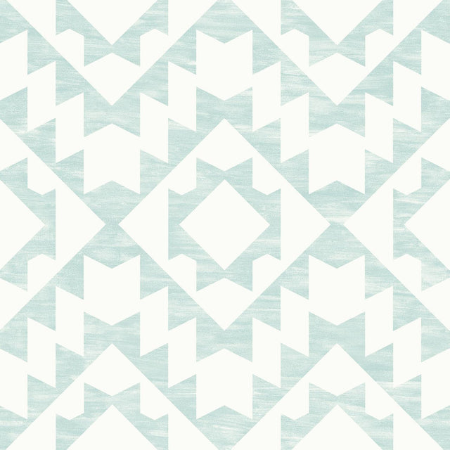 Fantine Mint Geometric Wallpaper with Bohemian Global Geometrics Pattern - ESTA Home DD148674