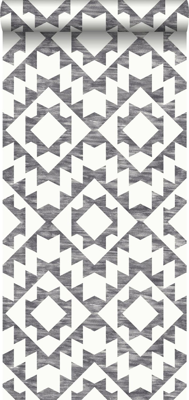 Fantine Black Geometric Wallpaper