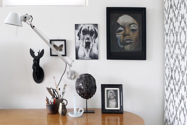Fantine Black Geometric Wallpaper