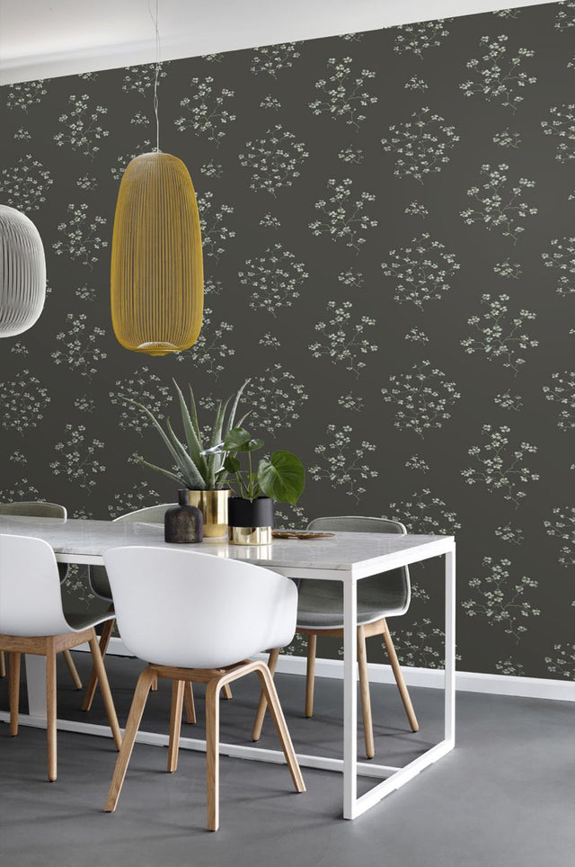 Morrible Black Floral Wallpaper