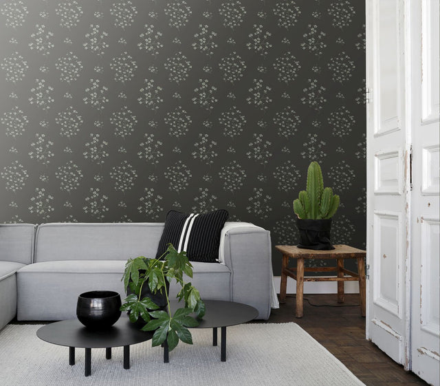 Morrible Black Floral Wallpaper