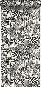 Jemima Black Zebra Wallpaper with Glam Animal Print in Non Woven Unpasted - Origin DD347453