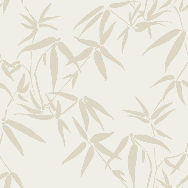 Guadua Beige Bamboo Leaves Wallpaper