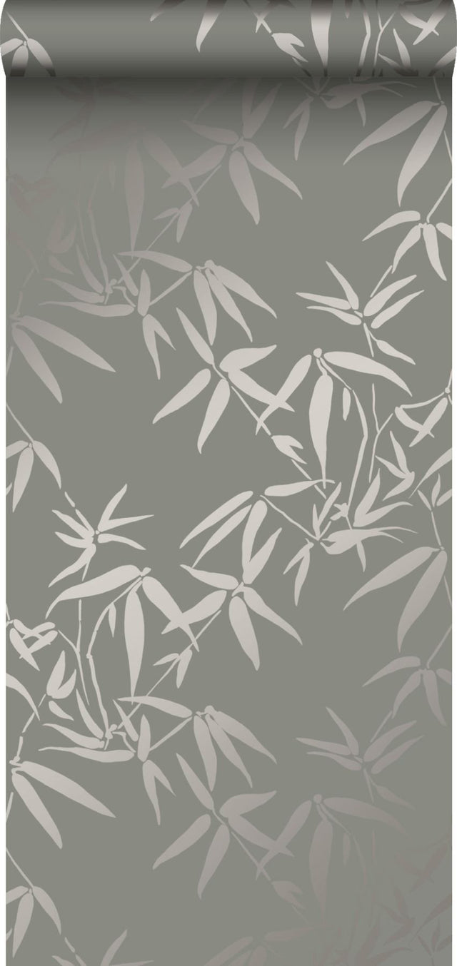 Guadua Grey Bamboo Leaves Wallpaper