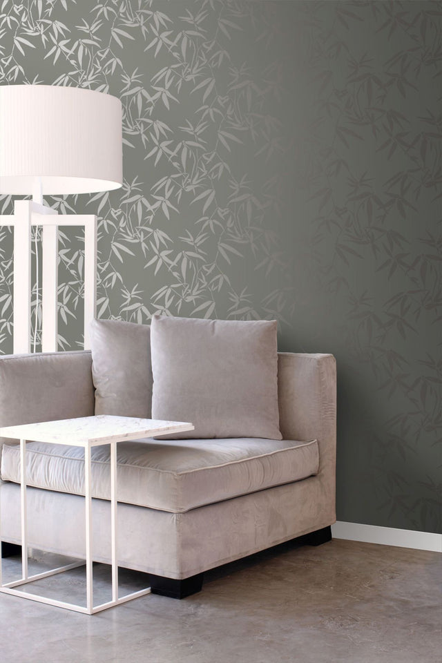 Guadua Grey Bamboo Leaves Wallpaper