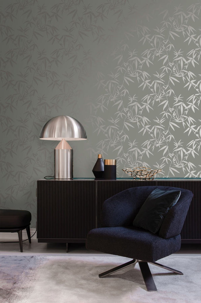 Guadua Grey Bamboo Leaves Wallpaper
