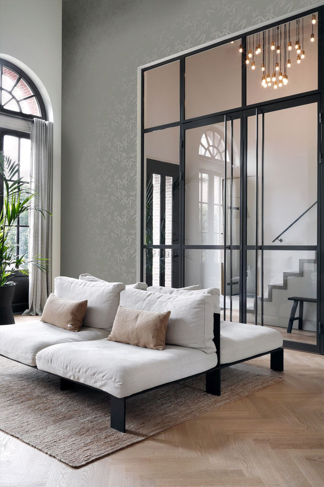 Guadua Grey Bamboo Leaves Wallpaper