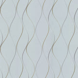 Wavy Stripe Light Blue Wallpaper with Metallic Wavy Stripe Pattern - York DD3701