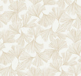 Gingko Toss Gold Wallpaper with Botanical Ginkgo Leaf Motif - York DD3741