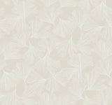 Gingko Toss Cream Wallpaper with Botanical Ginkgo Leaf Pattern - York DD3744