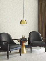 Gingko Toss Cream Wallpaper with Botanical Ginkgo Leaf Pattern - York DD3744