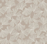 Ginkgo Toss Silver Wallpaper with Botanical Leaf Motif - York DD3746