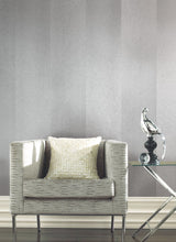 Etched Chevron Grey Wallpaper with Modern Stripe Motif - York DD3781
