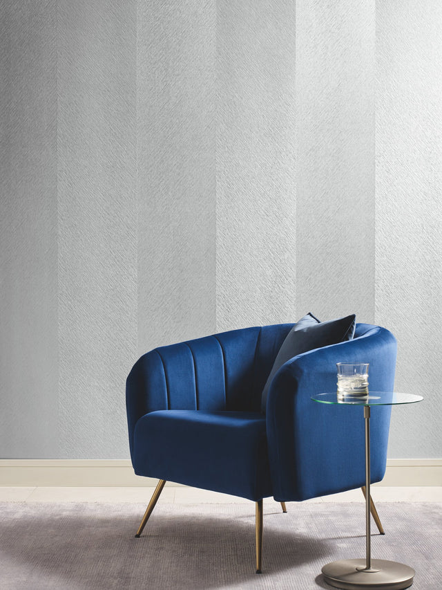 Etched Chevron Grey Wallpaper with Modern Stripe Motif - York DD3781