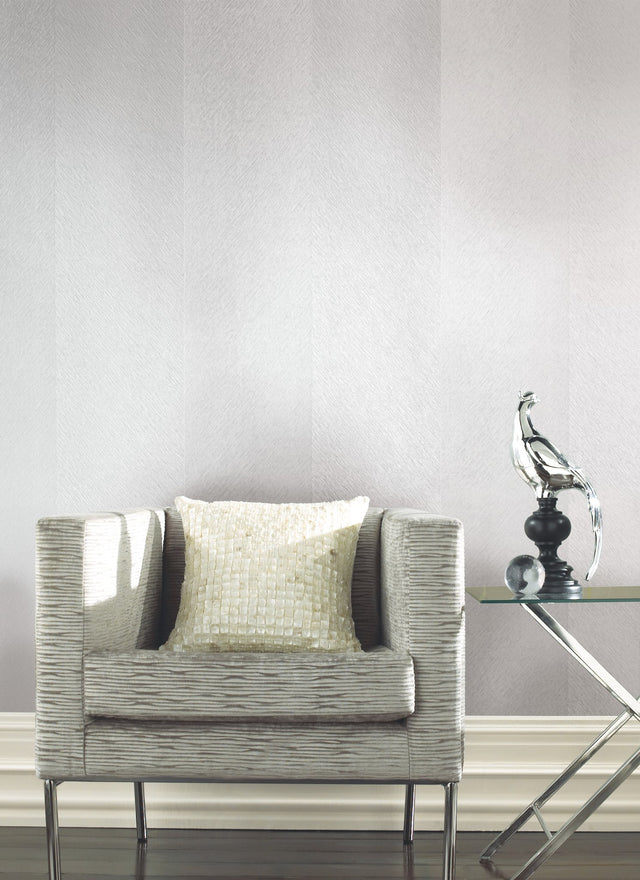 Etched Chevron White Wallpaper with Striped Chevron Pattern - York DD3782