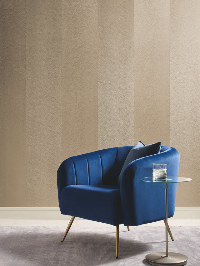 Etched Chevron Gold Wallpaper with Modern Striped Chevron Pattern - York DD3783