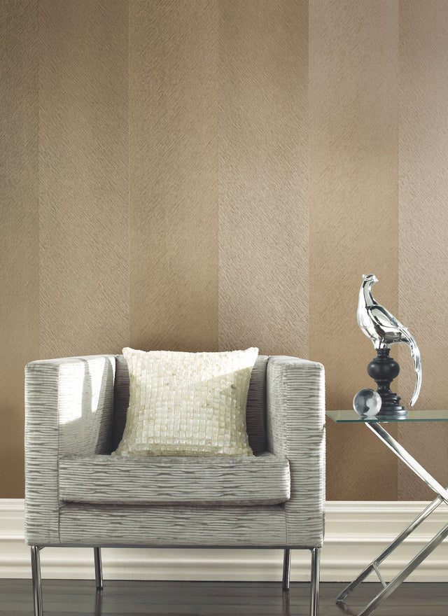 Etched Chevron Gold Wallpaper with Modern Striped Chevron Pattern - York DD3783