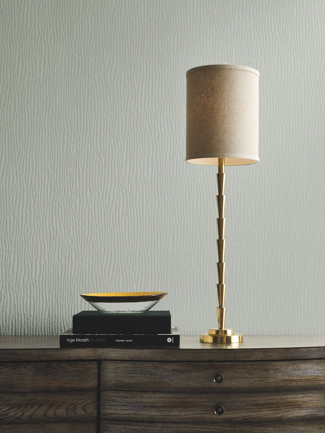 Rain Chimes Green Wallpaper with Glass Bead Stripe Texture - York DD3791