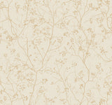 Luminous Branches Cream & Gold Wallpaper with Metallic Botanical Branch Pattern - York DD3812