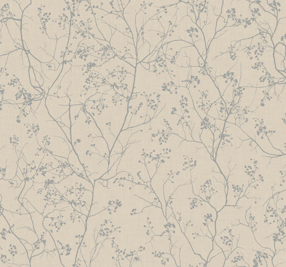 Luminous Branches Taupe & Silver Wallpaper with Metallic Botanical Branch Pattern - York DD3815