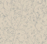 Luminous Branches Taupe & Silver Wallpaper with Metallic Botanical Branch Pattern - York DD3815