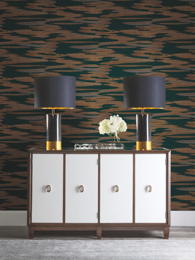 Nimbus Teal Wallpaper with Pearlescent Cloud Motif - York DD3823