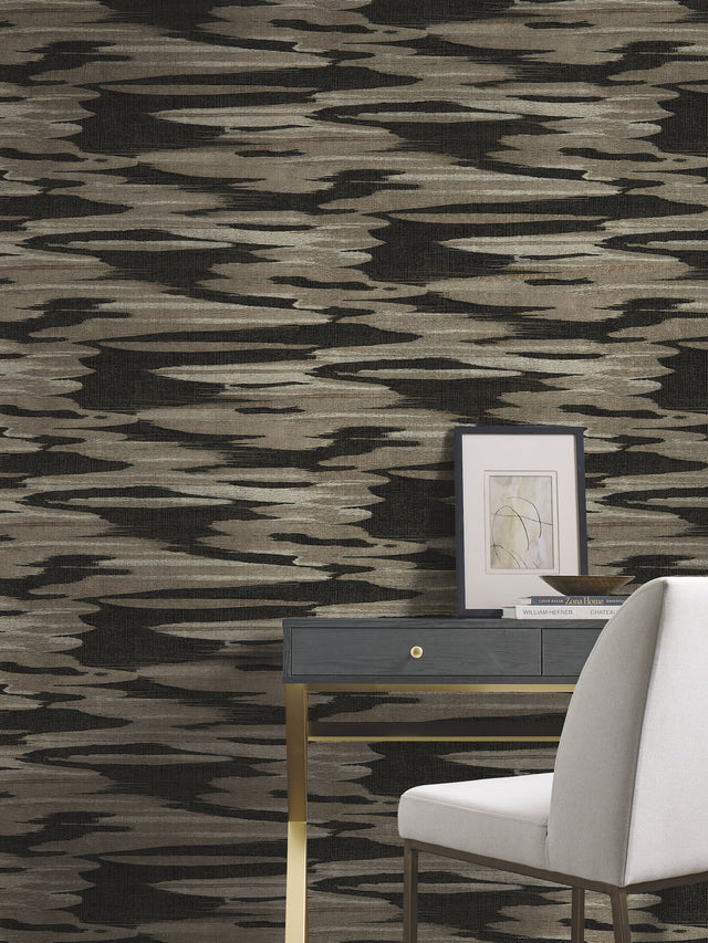 Nimbus Black Abstract Pearl Non Woven Wallpaper - Antonina Vella DD3825