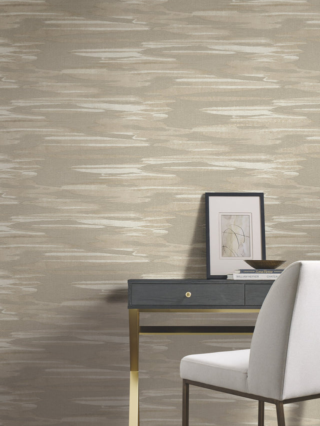 Nimbus Taupe Wallpaper with Pearlescent Cloud Motif - York DD3826