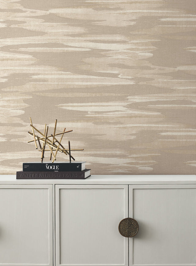 Nimbus Taupe Wallpaper with Pearlescent Cloud Motif - York DD3826