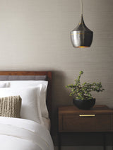 Ribbon Bamboo Silver Metallic Wallpaper with Metallic Bamboo Texture - Antonina Vella DD3832