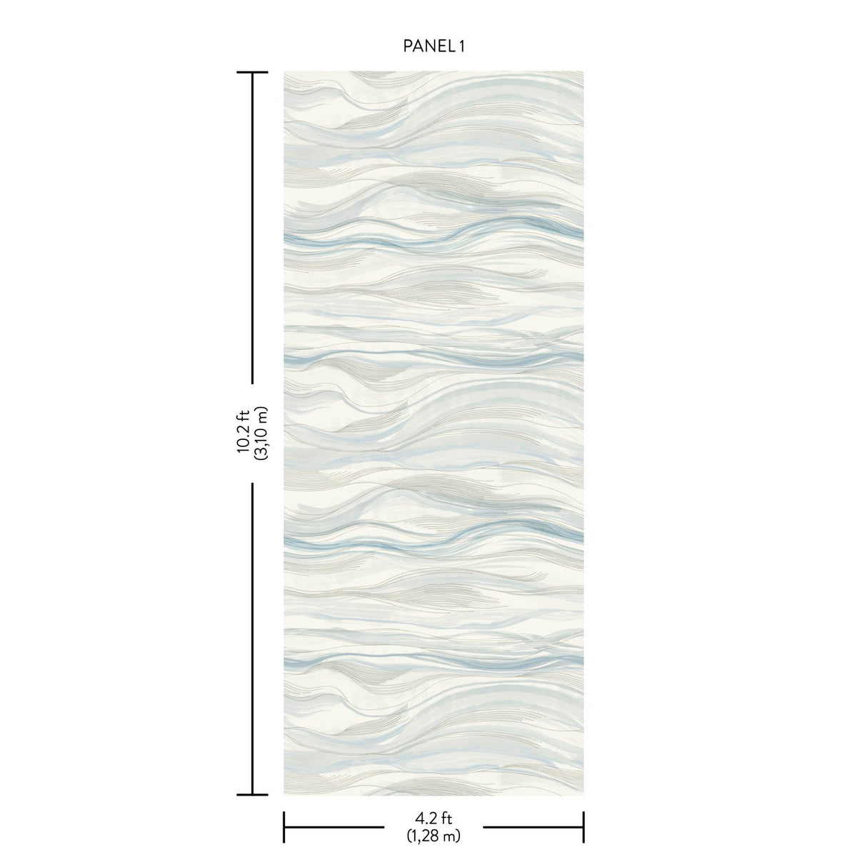 Currents Blue Wall Mural with Shimmering Geometric Wave Pattern - York DD3841M