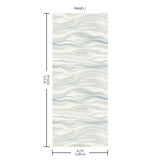 Currents Blue Wall Mural with Shimmering Geometric Wave Pattern - York DD3841M