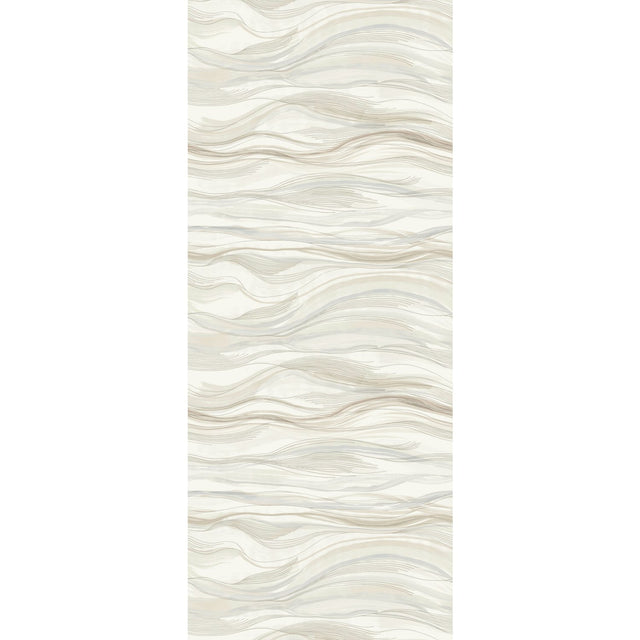 Currents Neutral Wall Mural with Geometric Wave Motif - York DD3842M