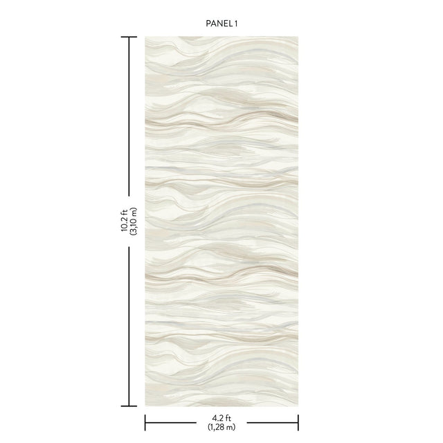 Currents Neutral Wall Mural with Geometric Wave Motif - York DD3842M