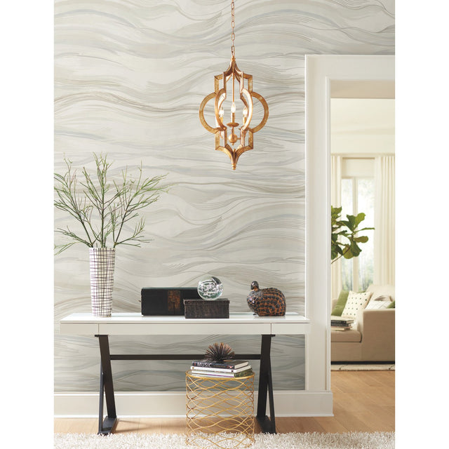 Currents Neutral Wall Mural with Geometric Wave Motif - York DD3842M