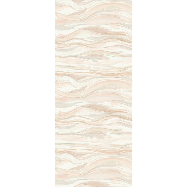 Currents Beige Wall Mural with Shimmering Wave Motif - York DD3843M