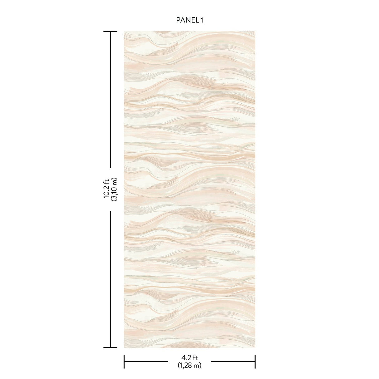 Currents Beige Wall Mural with Shimmering Wave Motif - York DD3843M