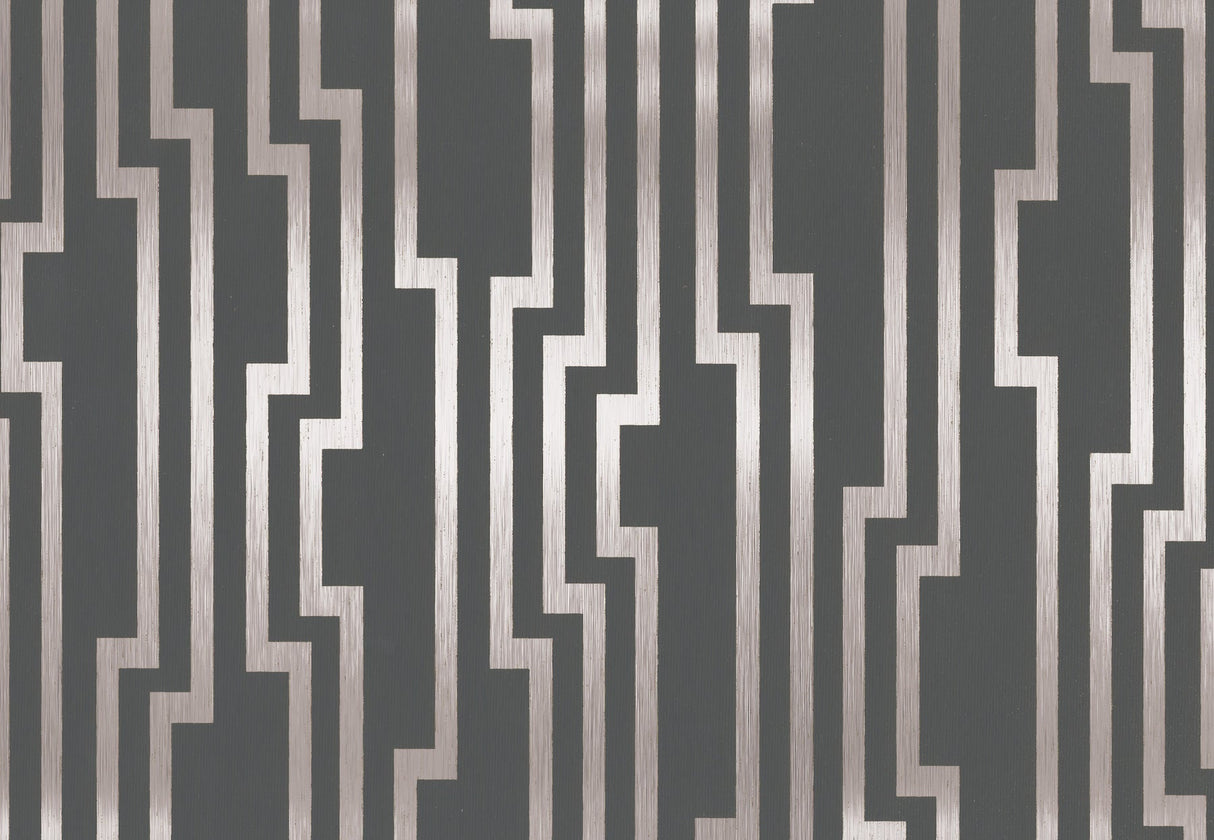 York Candice Olson Velocity Silver Wallpaper DE8818 sample and room scene