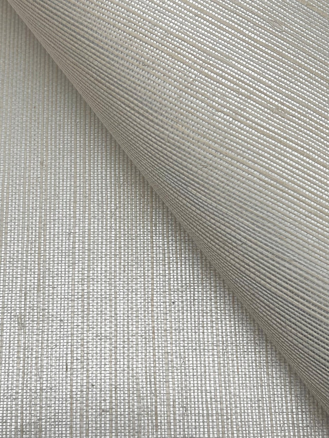 Maguey Sisal Silver Grasscloth Wallpaper with Metallic Effect - York DE8995NWFD