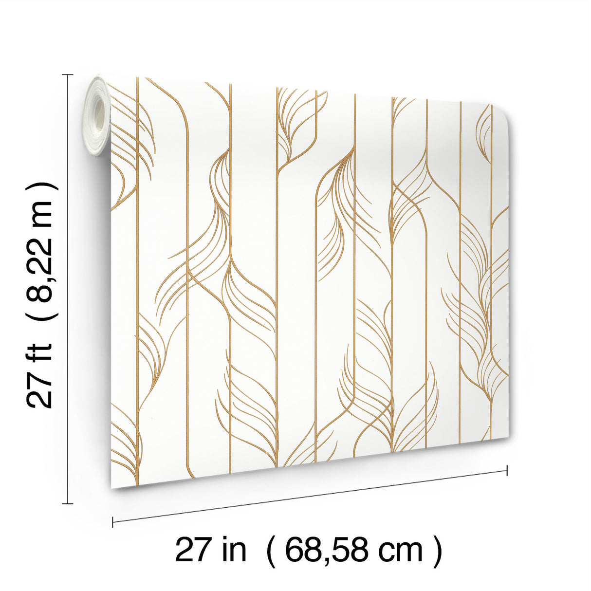 Elemental Thread White & Gold by Candice Olson Metallic Stripe Wallpaper – York Designer Series DF3301